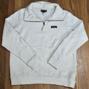 Patagonia Worn Wear Women's Cream Wool Quarter-zip Pullover Sweater